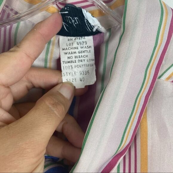 Vintage Lucky Me Striped Blouse Tie Neck - Picture 5 of 5